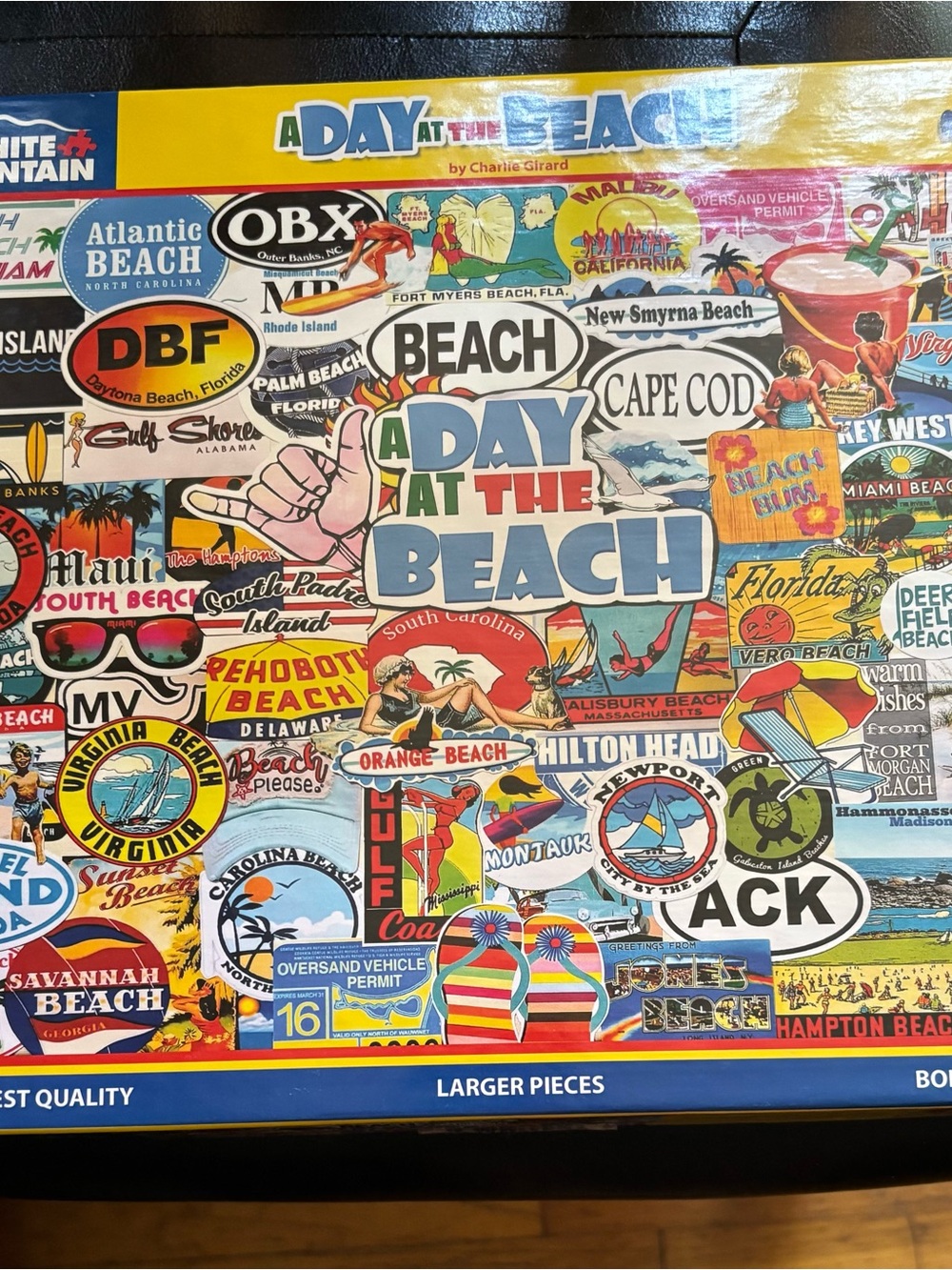 White Mountain-A Day at the Beach-Puzzle - Complete Colorful Beach Collage